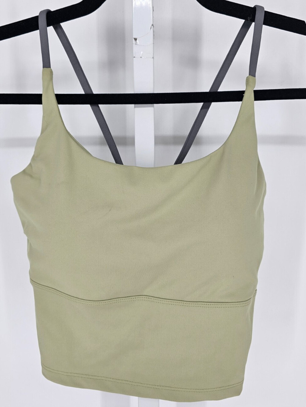 SHEIN Fixed Padded Sports Racerback Yoga Tank Top in green Sz M